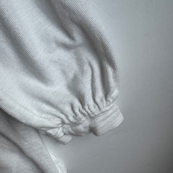 Free People We The Free Tee Oversized Distressed Long Sleeve Top White Medium - Picture 6 of 15